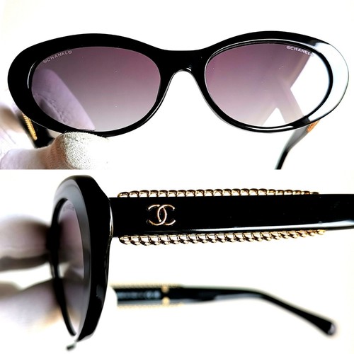 Chanel oval sunglasses black - sunglasses,